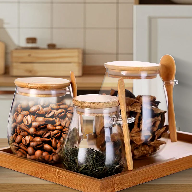 Food Storage Glass Container Set - 34Oz Verzegelde Glazen Pot Met Lepel