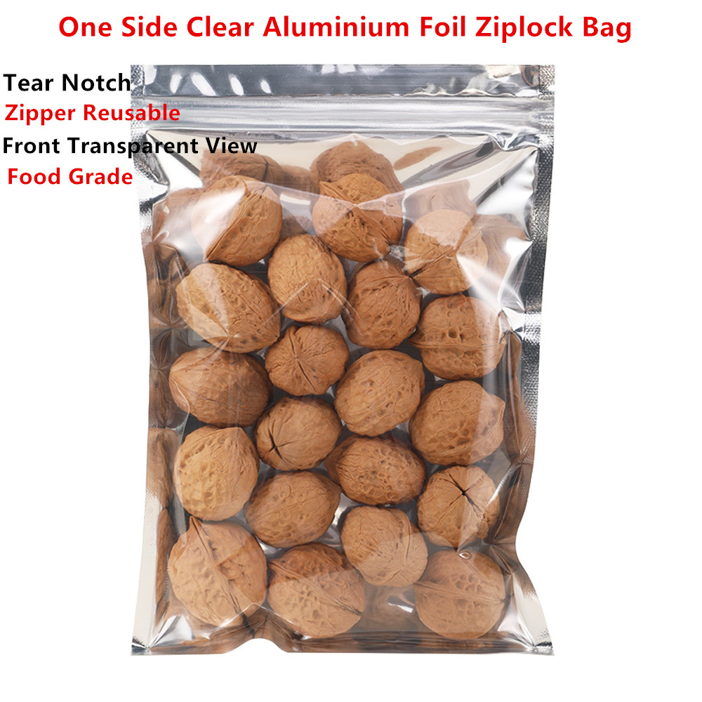 Ziploc Food Storage - 100 stuks éénzijdig transparante aluminiumfolie zakjes