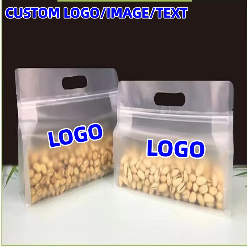 Food Storage Bags Zip Lock Pouch - 50 STKS Frosted 3D Stand Up