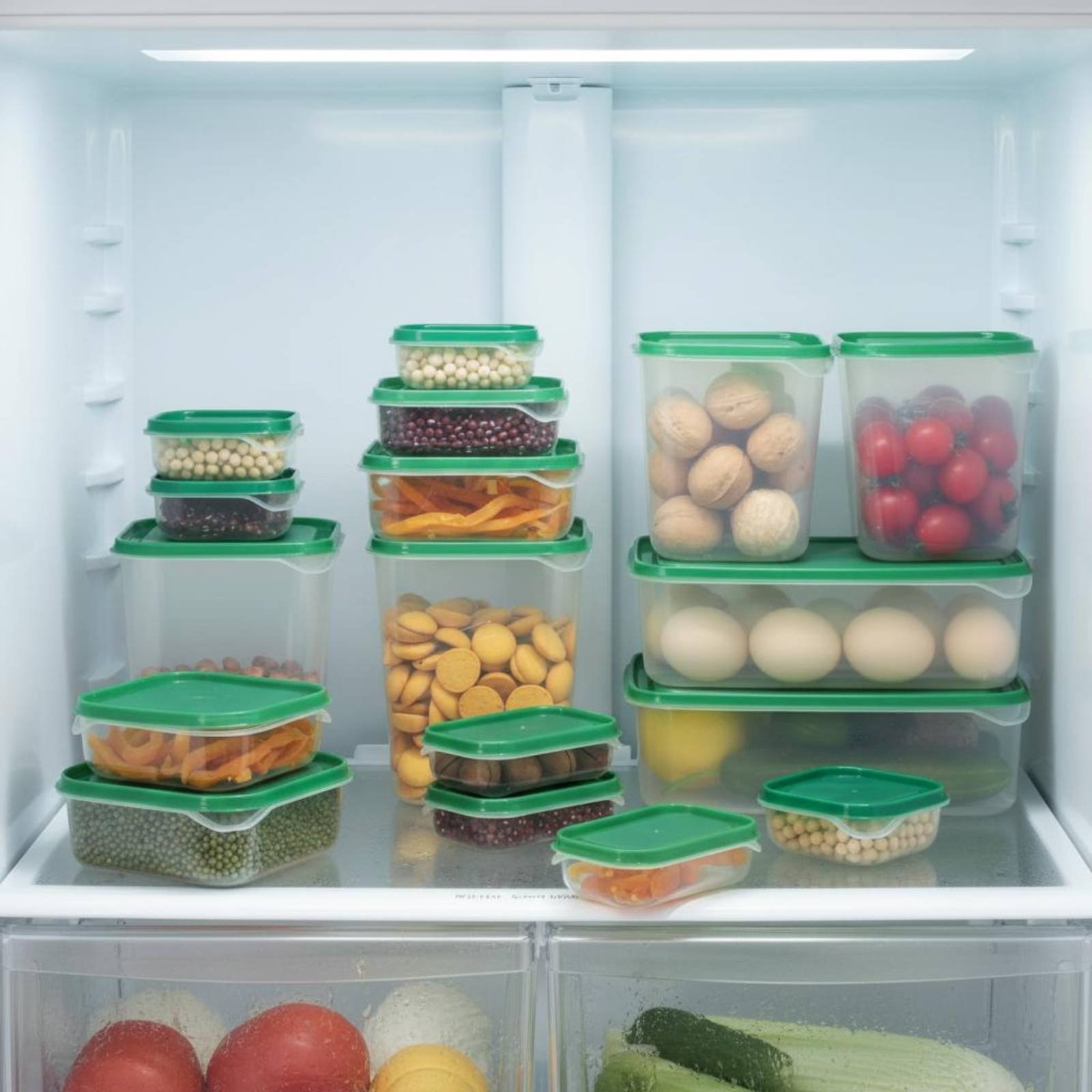Food Storage Boxes With Lids - 17-delige koelkast opbergbox set, lekvrije plastic