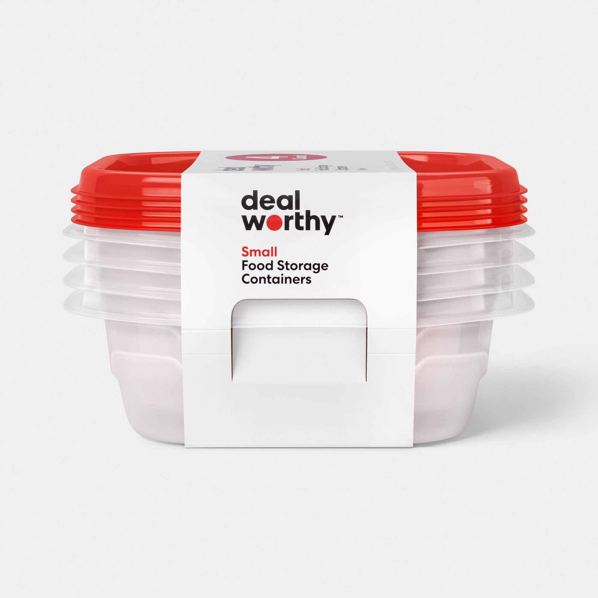 Food Storage Meal Prep - 4-delige kleine vierkante voedselbewaarbakjes met klikdeksels,