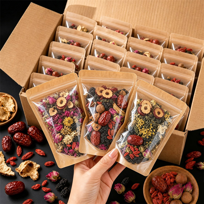 Food Storage Zipper Bags - 100 Stuks Doorzichtig Kraftpapier Verpakking Stand