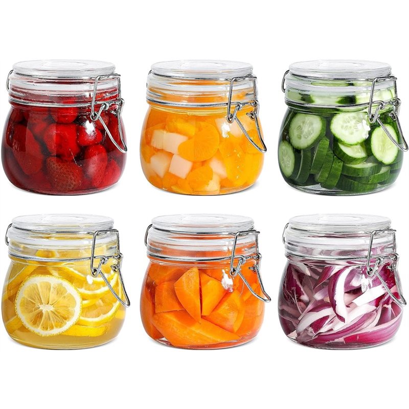 Food Storage Glass Container Set - A96K-glazen potten 17 Oz kleine luchtdichte