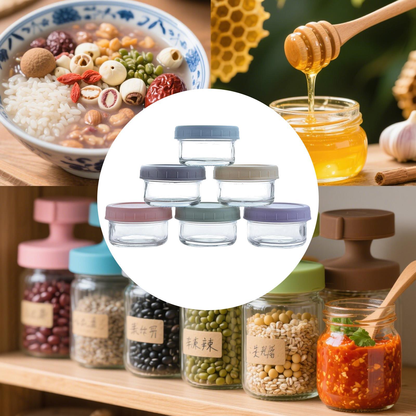Food Storage Glass Container Set - Miniatuur glazen potjes met lekvrije deksels,