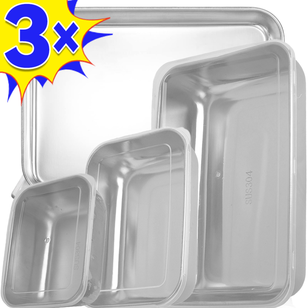 Food Storage Boxes With Lids - Roestvrijstalen voedselopbergdoos Vershouddoos Deksel Rechthoek Worst