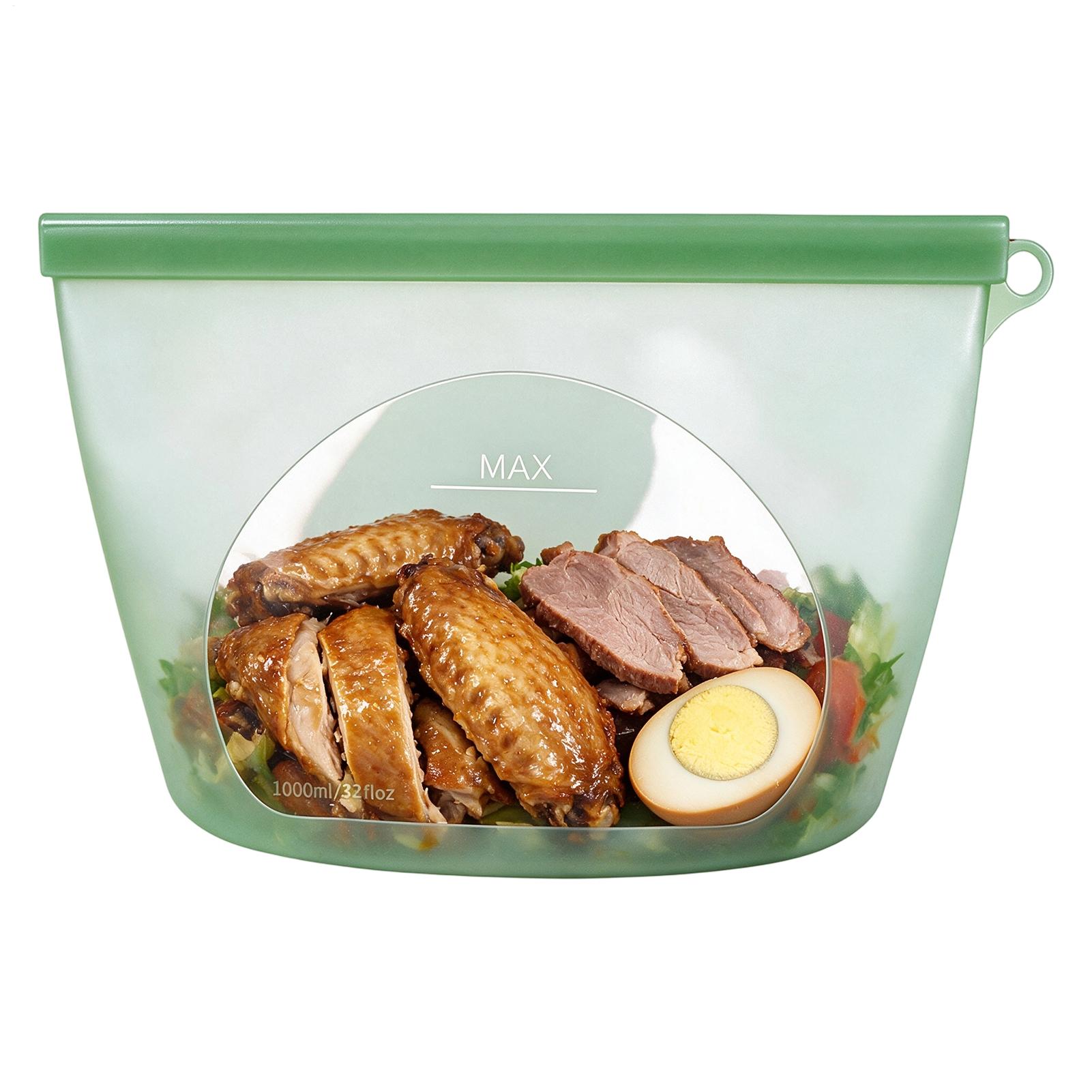Ziploc Food Storage - Siliconen voedselbewaarzakken 1000ml ovenbestendige zak met