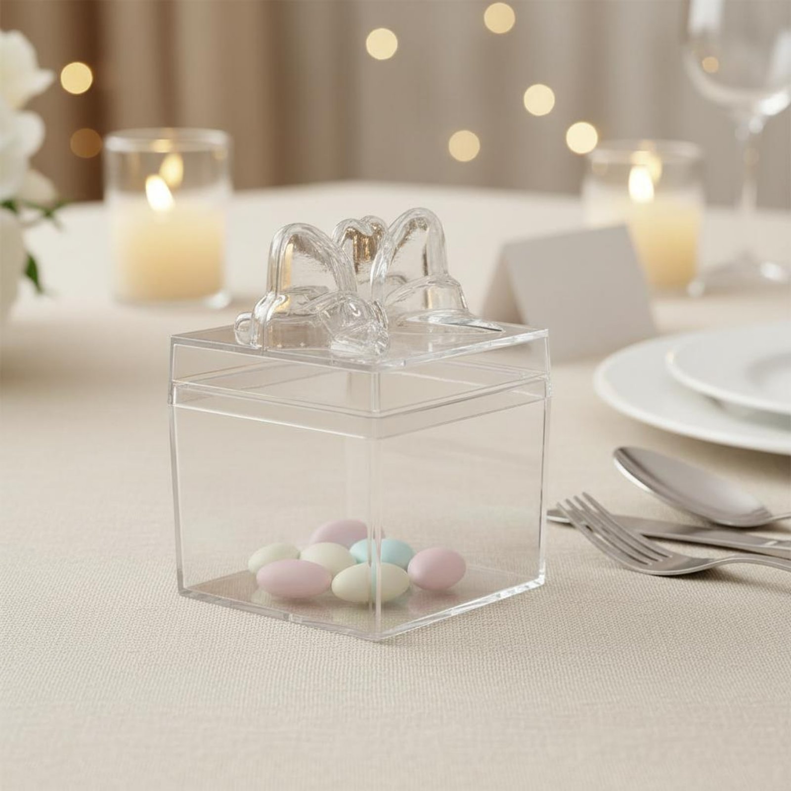 Food Storage Is - Transparante plastic snoepdoos met lint, multifunctionele