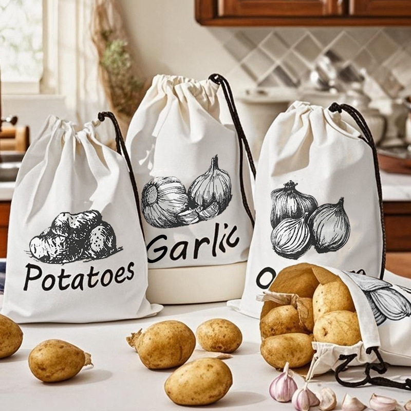 Food Storage Zipper Bags - Aardappel Ui Knoflook Patroon Opbergzak Duurzame