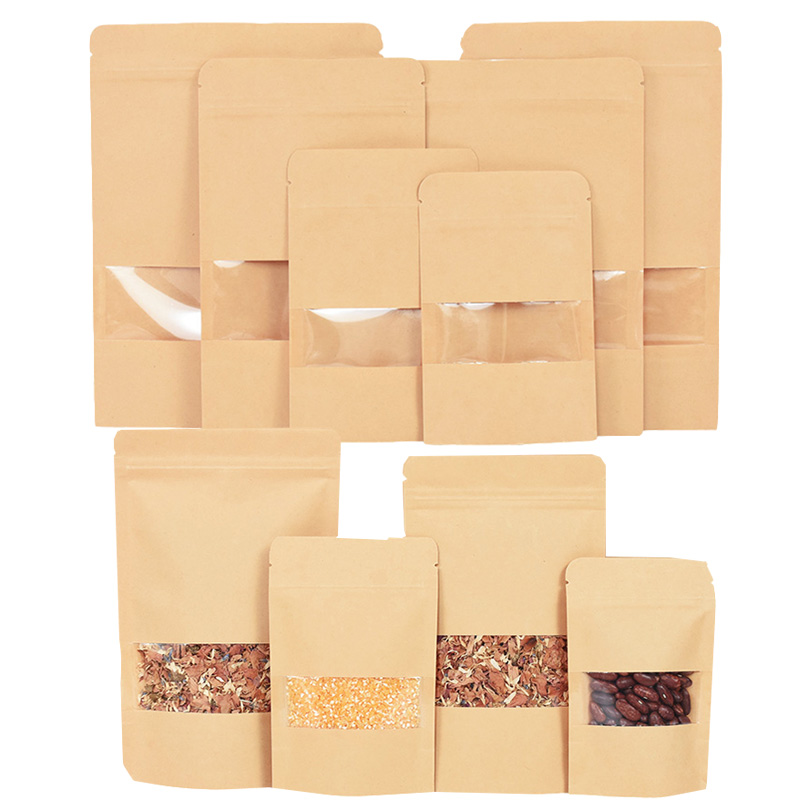 Food Storage Zipper Bags - 20/50 Stuks Kraftpapier Zip Lock Zakken