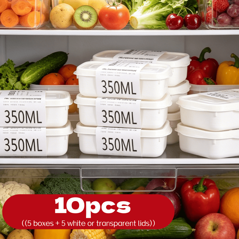 Food Storage Boxes With Lids - 10-delige herbruikbare stapelbare voedselbewaarbox set, 5