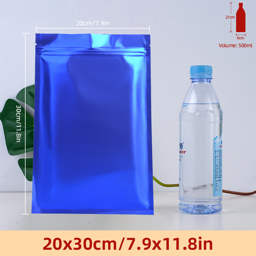Food Storage Zipper Bags - 100 stuks matte blauwe foliezakjes met
