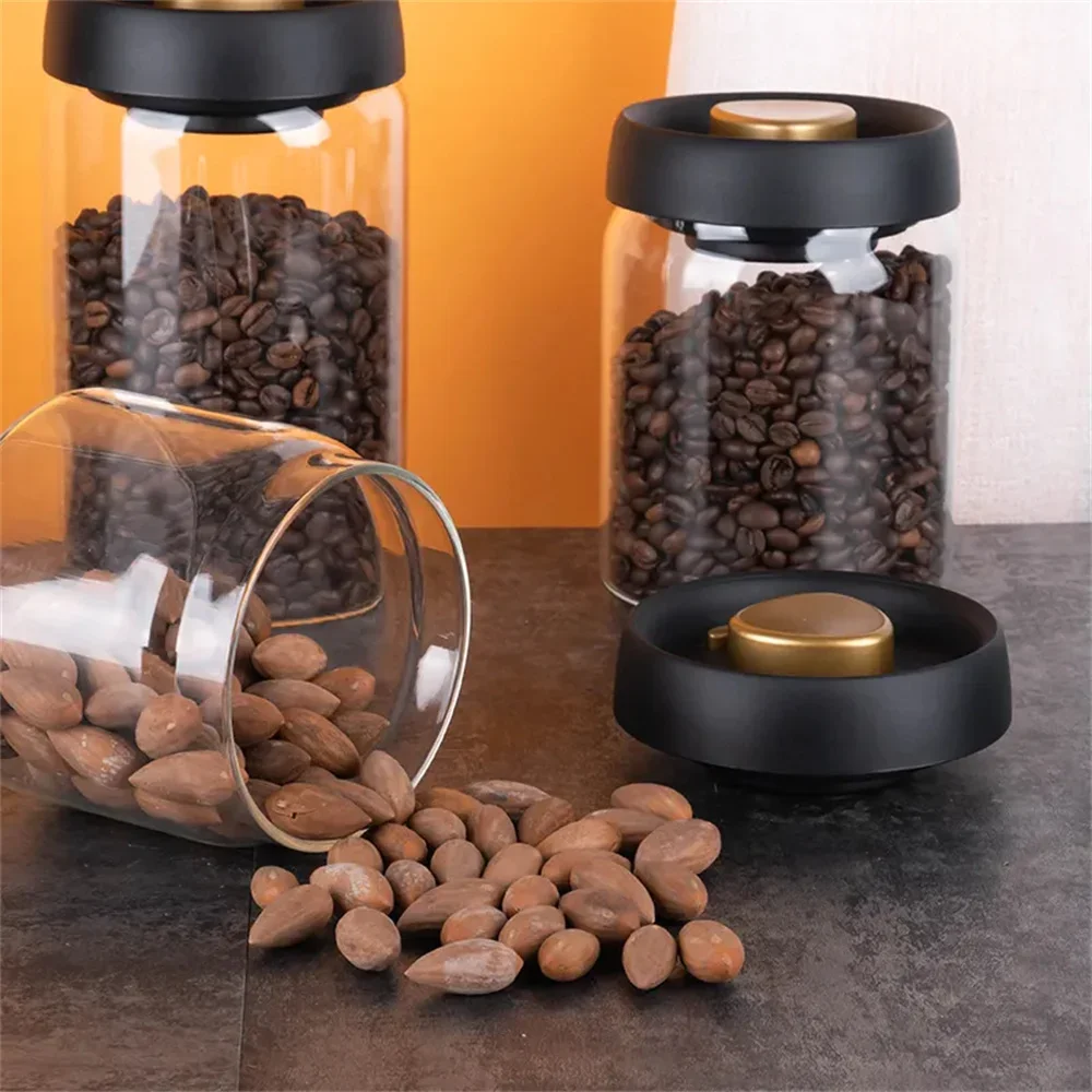 Food Storage Glass Container Set - Koffiebonen Vacuümverzegelde tank Transparant glas Voedselopslagpotten