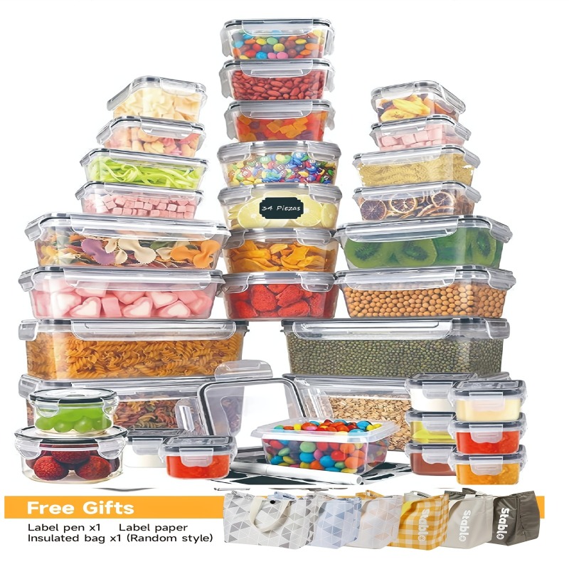 Food Storage Meal Prep - 48-delige BPA-vrije voedselbewaarset – 24 luchtdichte