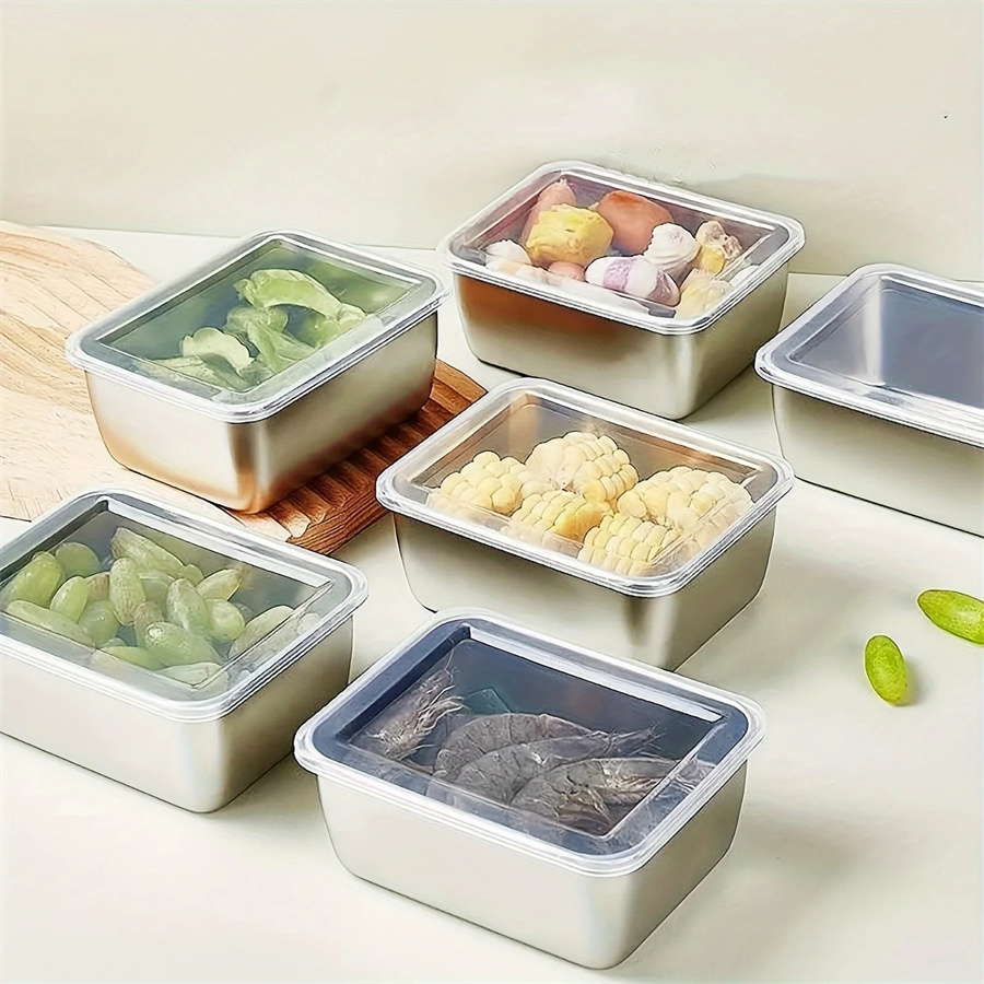 Food Storage Boxes With Lids - 1/3/5 Stuks Rvs Voedsel Opbergdoos Vershouddoos