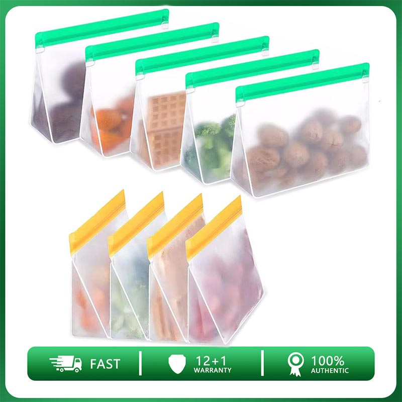 Food Storage Zipper Bags - Herbruikbare Voedselopbergtas Upgrade Lekvrije Top Stand-Up