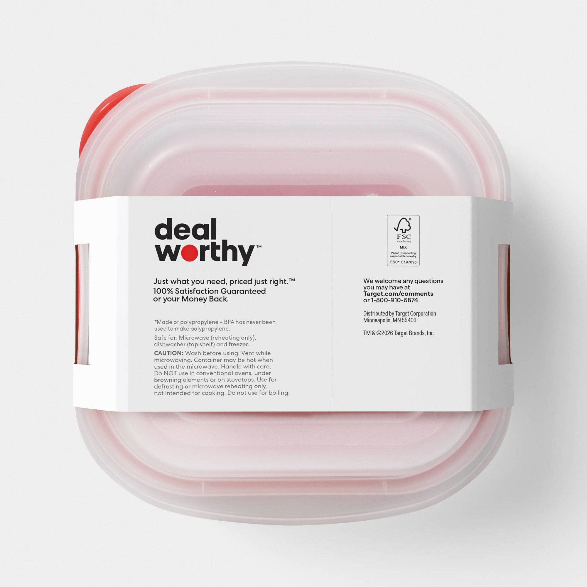 4-delige kleine vierkante voed - Food Storage Meal Prep recensie en prijs