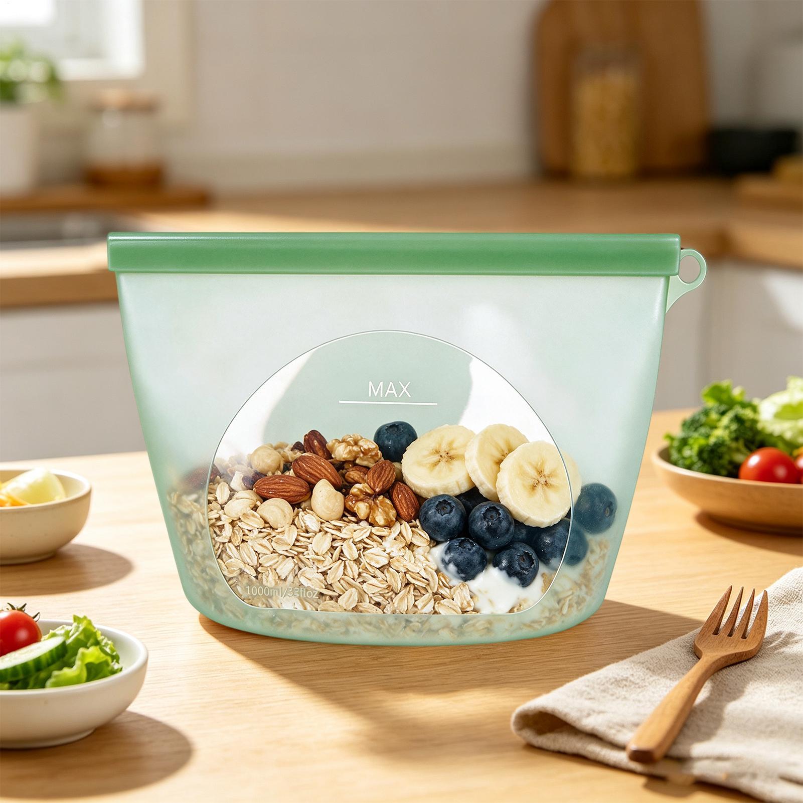 Silicone Ziplock Zakjes 1000ml - Food Storage Bags Zip Lock Pouch recensie en prijs
