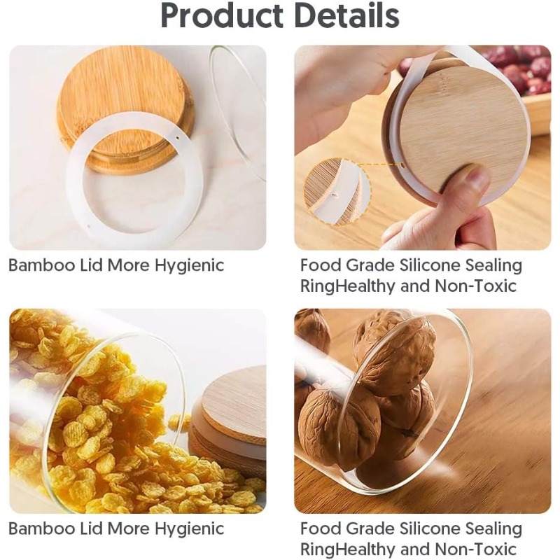 12-glazen potten set met bambo - Food Storage Glass Container Set recensie en prijs