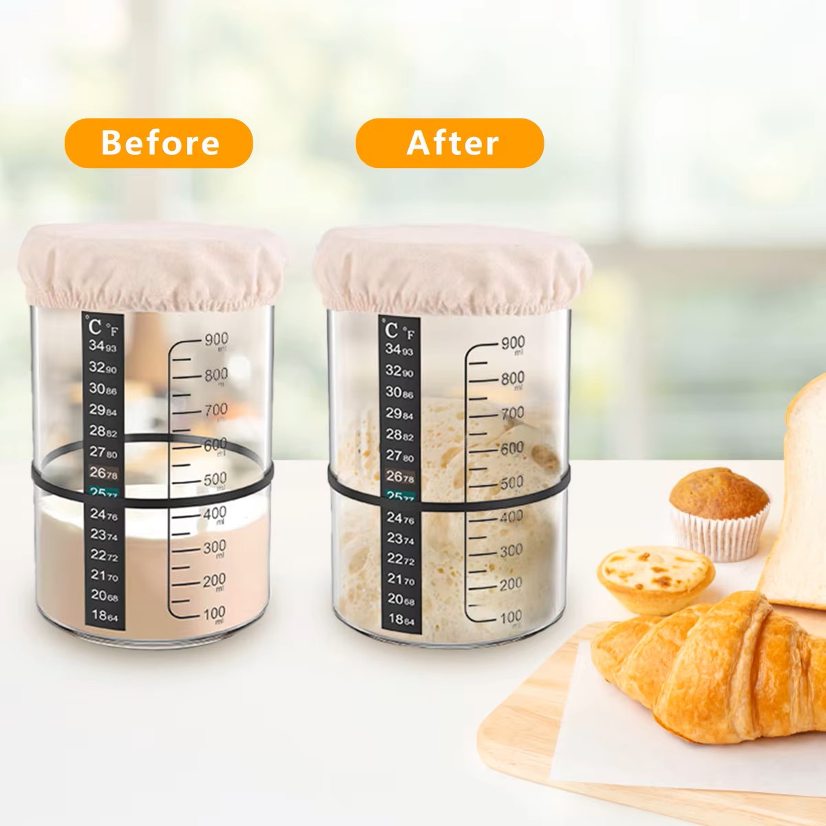 1500/900ml Zuurdesem Starter P - Food Storage Glass Container Set recensie en prijs
