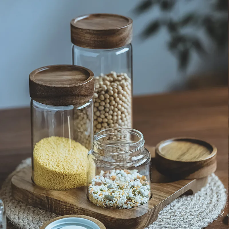 Houten Deksel Orgnizer Glas Lu - Food Storage Glass Container Set recensie en prijs