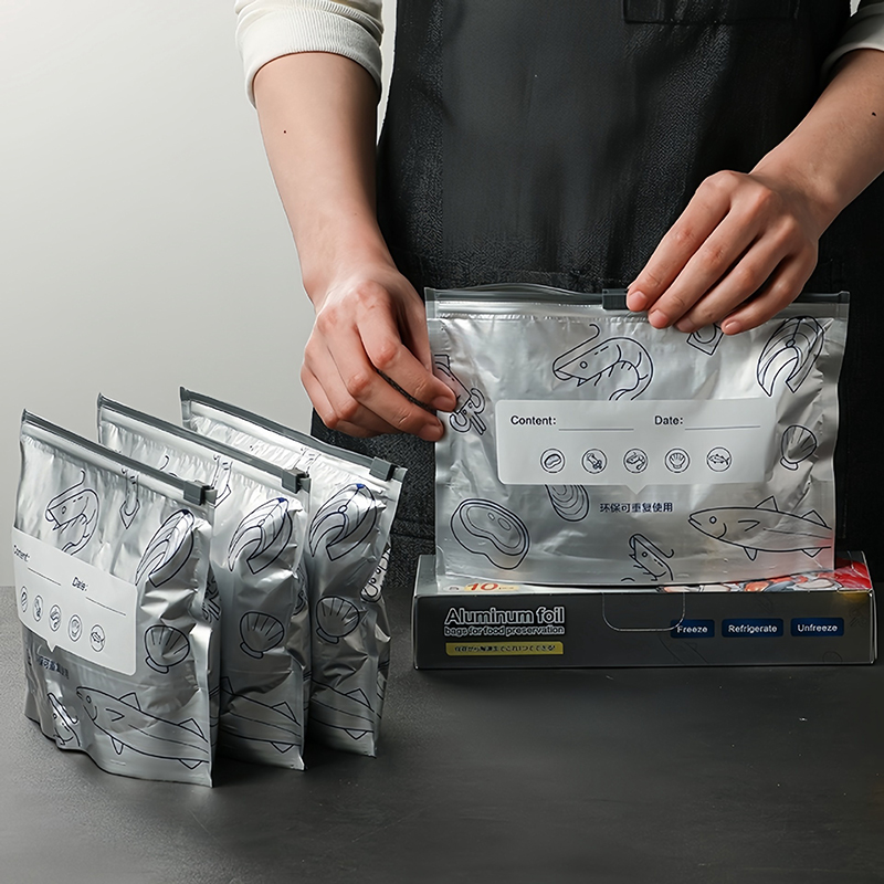 Zak met 10 grote voedselopberg - Food Storage Bags Zip Lock Pouch recensie en prijs