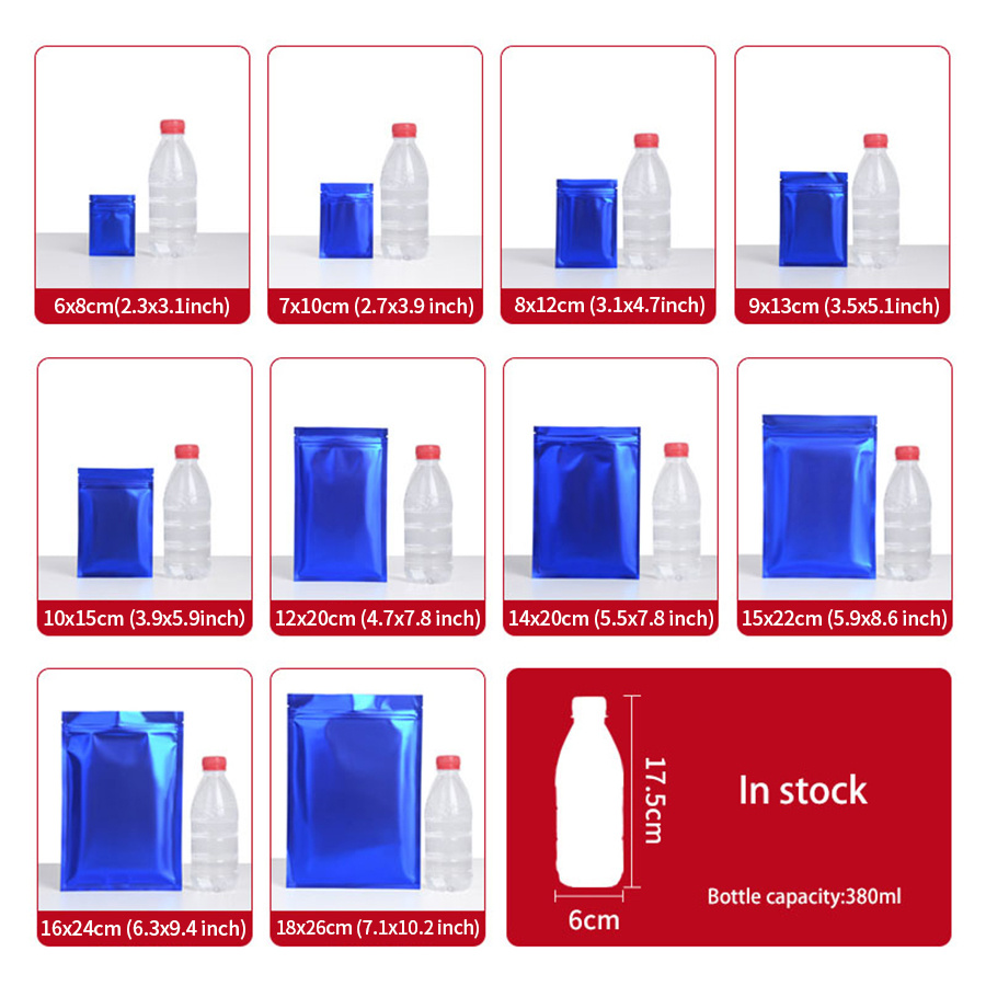 100 stuks matte blauwe folieza - Food Storage Zipper Bags recensie en prijs